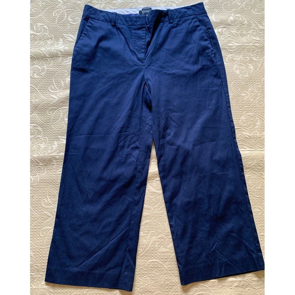 Talbots Womens Pants Blue Size 10 Chelsea Mid Rise Cropped‎ Stretch Cotton Blend